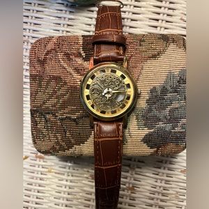 Vintage steampunk skeleton watch